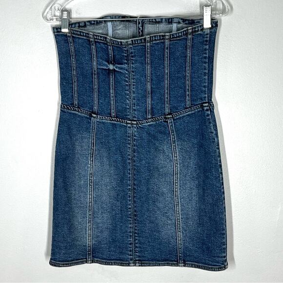 Retrofete Andreia Strapless Denim Mini Dress Size M - Picture 4 of 8